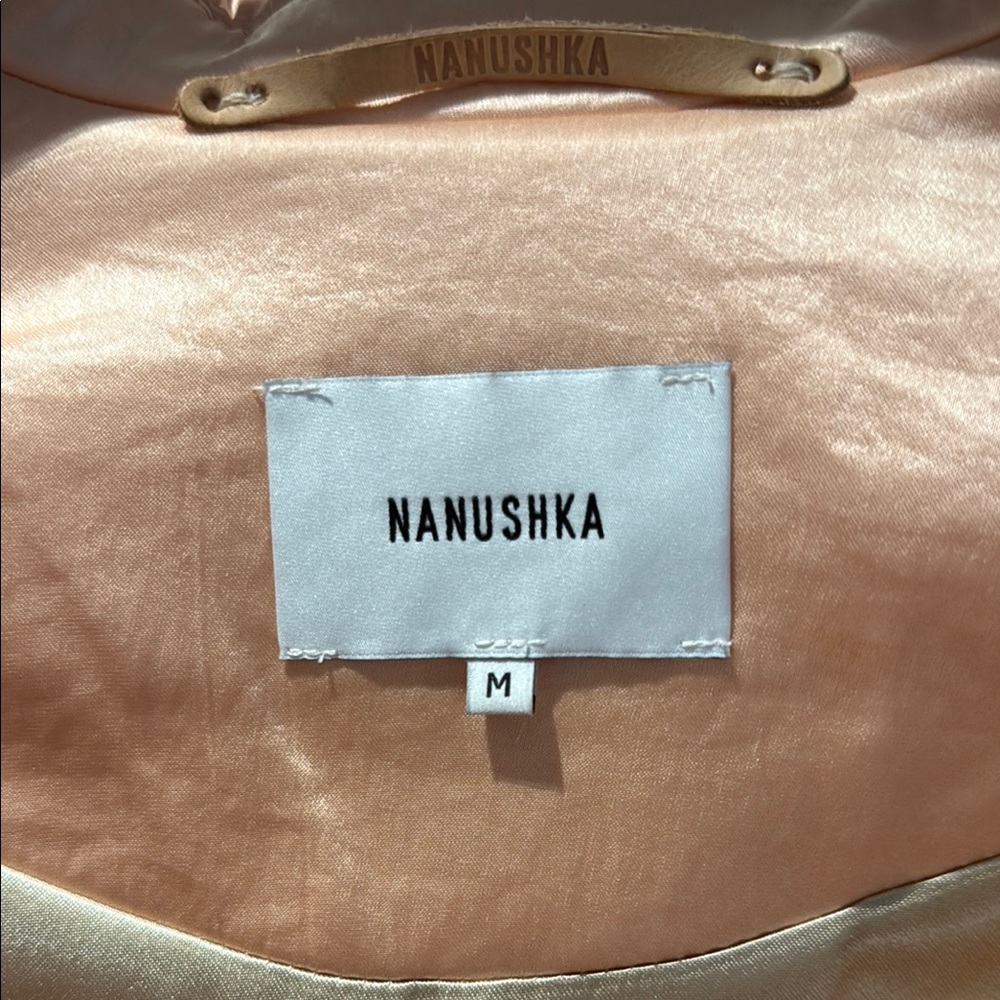 Nanushka Peach Satin padded jacket - Picture 2 of 9